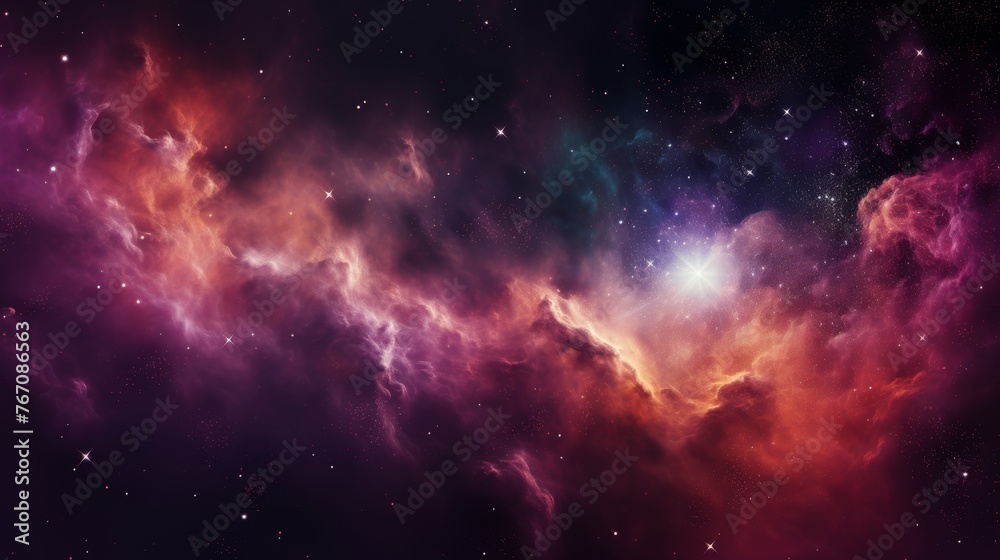 Vibrant cosmic nebula in starry night sky supernova universe astronomy wallpaper