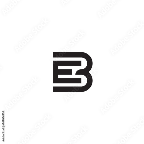 Letter BE, EB, E3 or 3E logo or icon design