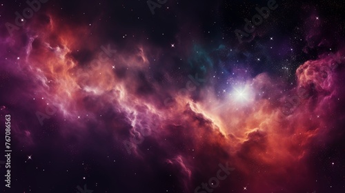 Vibrant cosmic nebula in starry night sky supernova universe astronomy wallpaper