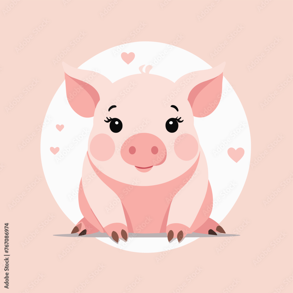 Cute pig cartoon illustration vector design Cute pig cartoon illustration vector design