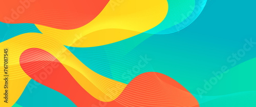 Green orange and yellow vector abstract geometric shapes banner. For cover design, book design, poster, cd cover, flyer, website backgrounds or advertising