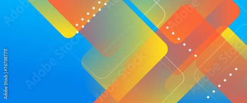 Colorful minimal geometric shape abstract banner. For business banner, formal backdrop, prestigious voucher, luxe invite, wallpaper and background