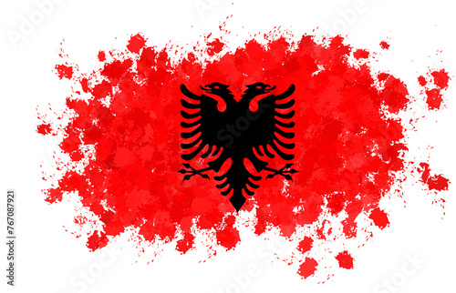 albanian flag with paint splashes photo