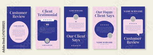 Clients Feedback Social Media Story, Testimonial Templates for Social Media