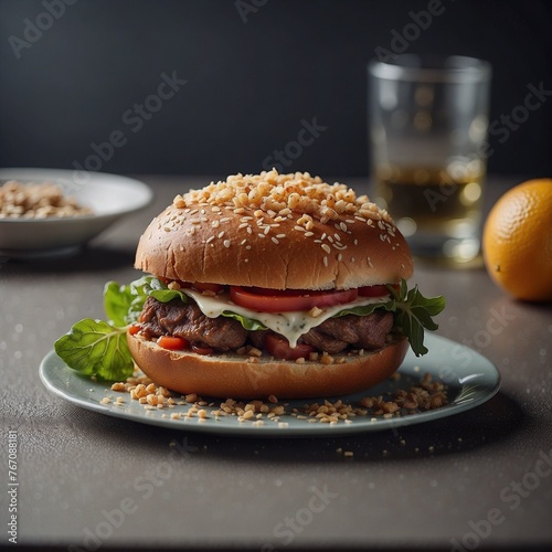 hamburger and fries