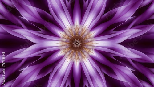 Beautiful symmetrical abstract violet background with clematis bloom macro