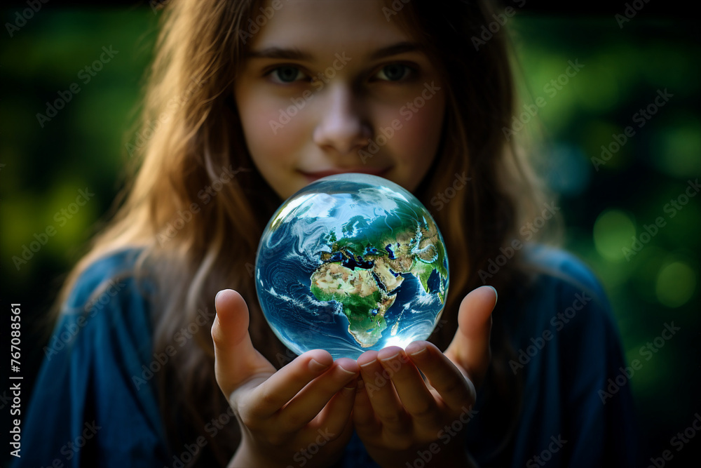 Celebration of Earth Day Generative AI picture green planet beautiful nature in danger AI pic Celebration of Earth Day Generative AI picture green planet beautiful nature in danger AI pic