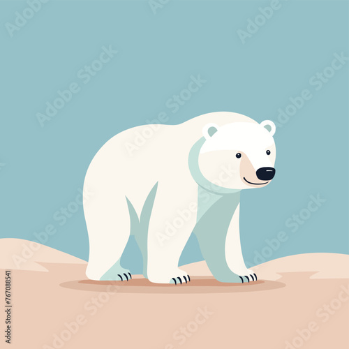 Cute polar bear cartoon illustration