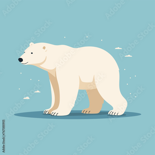 Cute polar bear cartoon illustration