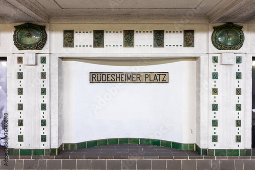 subway station signage rüdesheimer Platz - Ruedesheim square - at the underground in Berlin