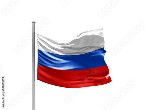 National Flag of Russia. Flag isolated on white background with clipping path.