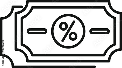 Discount card icon outline vector. Online store sale. Customer refund cash credit