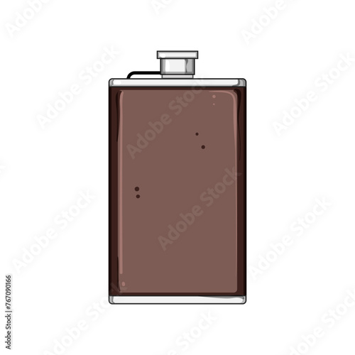 glass flask alcohol cartoon. drink hip, bottle metal, vodka mockup glass flask alcohol sign. isolated symbol vector illustration
