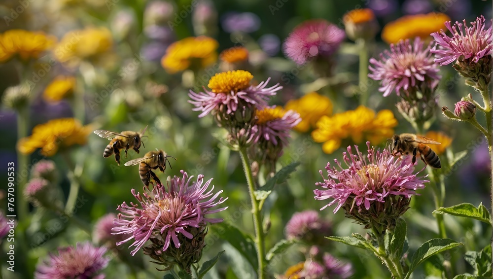 Activity of bees and butterflies while flying among flowers Activity of bees and butterflies while flying among flowers