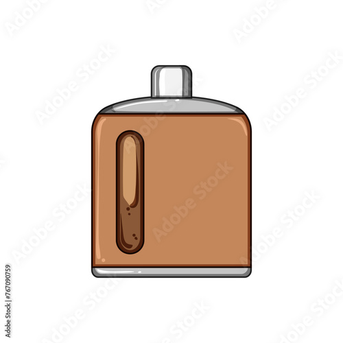 hip flask alcohol cartoon. bottle metal, vodka mockup, whisky splash hip flask alcohol sign. isolated symbol vector illustration