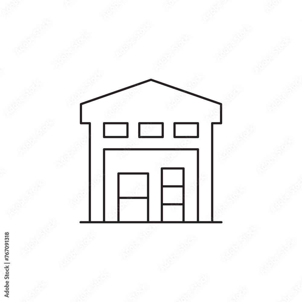 Warehouse vector icon. Storage flat sign design. Delivery storage symbol pictogram. Warehouse UX UI icon. Warehouse vector icon. Storage flat sign design. Delivery storage symbol pictogram. Warehouse UX UI icon.