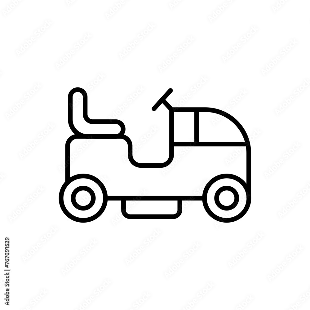 Lawnmower outline icons, minimalist vector illustration ,simple transparent graphic element .Isolated on white background