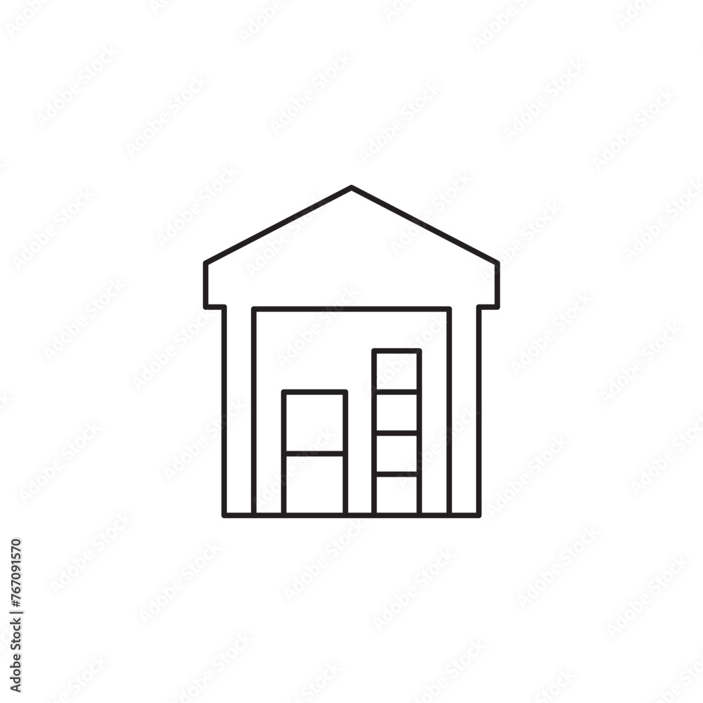 Warehouse vector icon. Storage flat sign design. Delivery storage symbol pictogram. Warehouse UX UI icon.