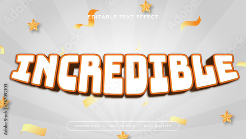 White orange and gold incredible 3d editable text effect - font style