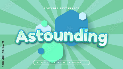 Blue green and white astounding 3d editable text effect - font style