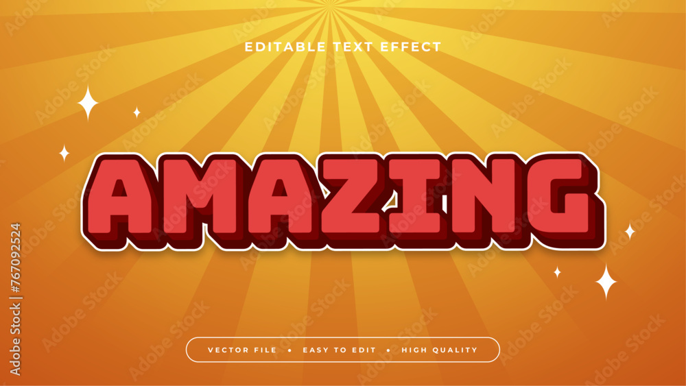 White red and orange amazing 3d editable text effect - font style