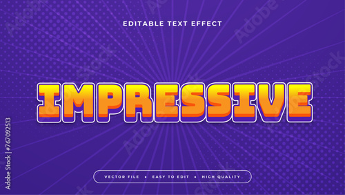Orange white and purple violet impressive 3d editable text effect - font style