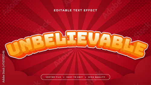Orange and red unbeliveable 3d editable text effect - font style