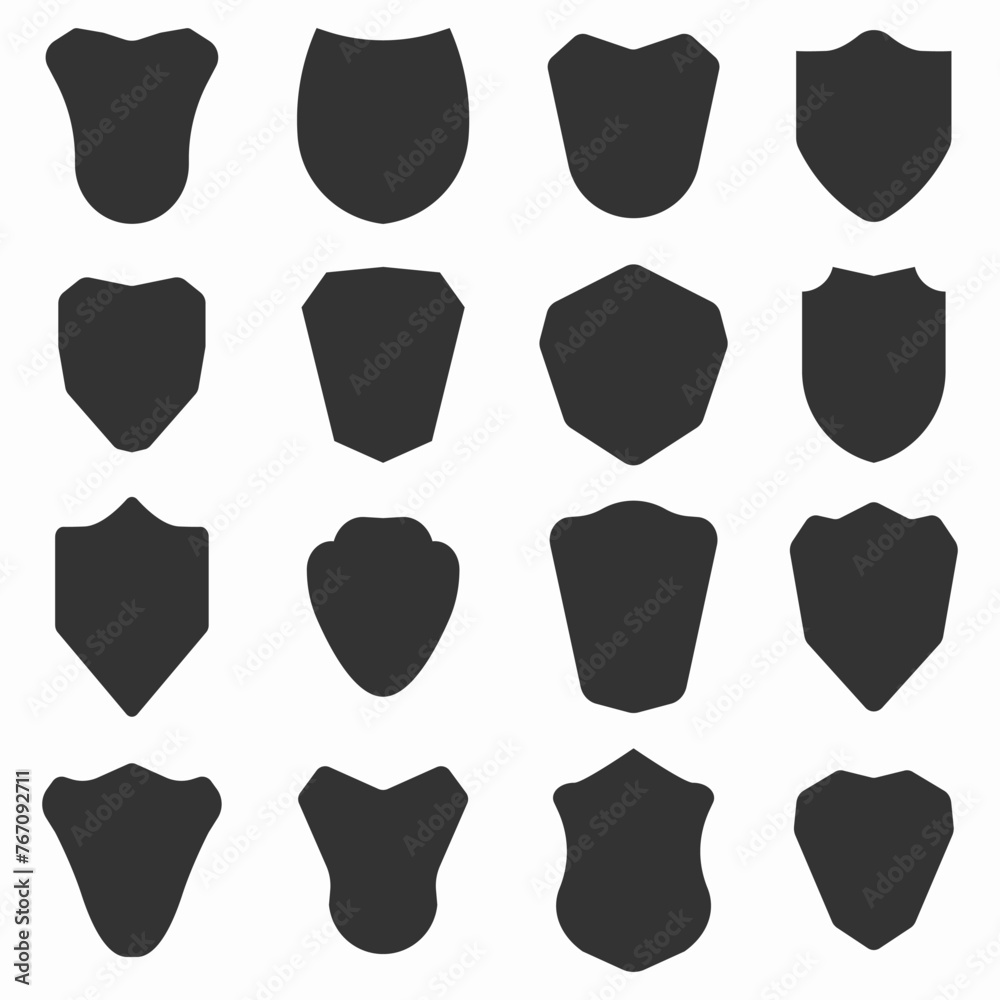 Collection of shield icon vector template isolated. logo design, flat syle color editable vector illustration on blank background.