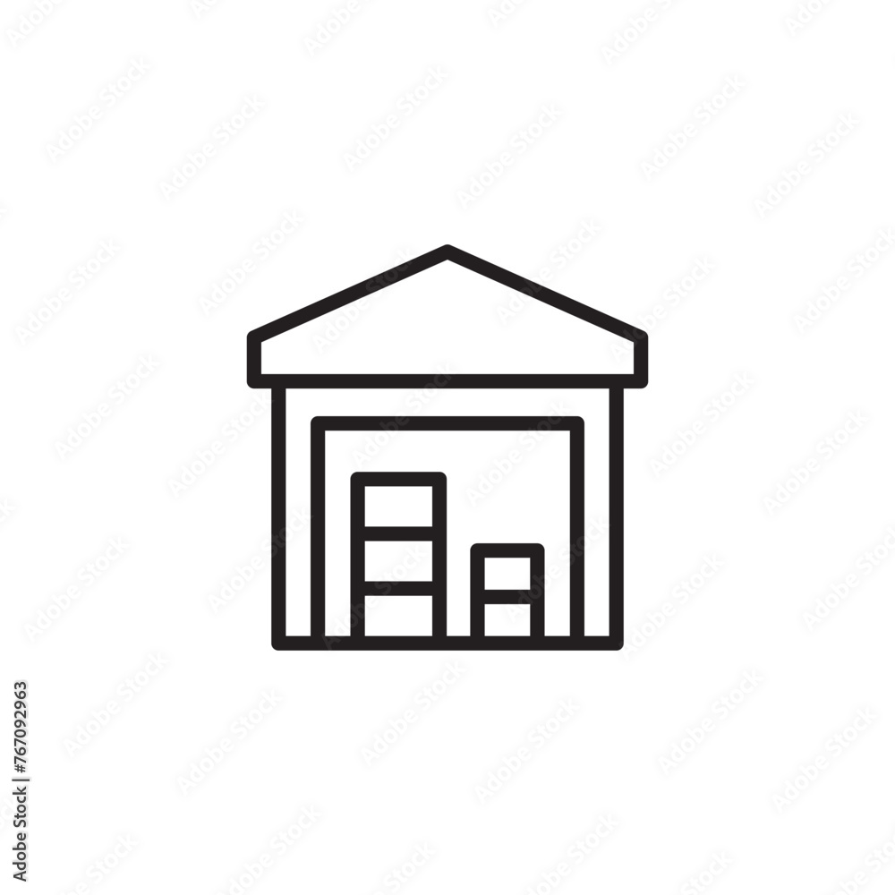 Warehouse vector icon. Storage flat sign design. Delivery storage symbol pictogram. Warehouse UX UI icon.