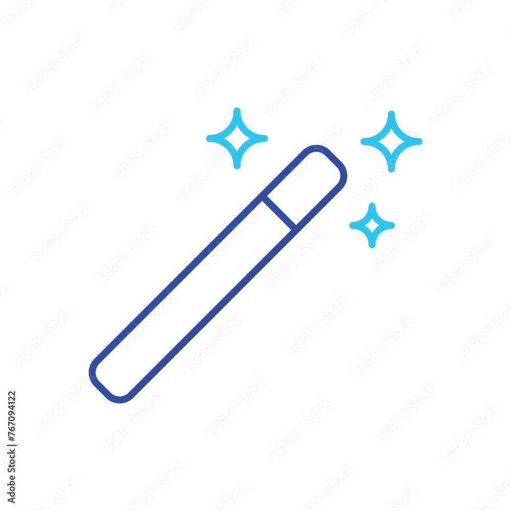 Blue Line Magic Tool vector icon Blue Line Magic Tool vector icon