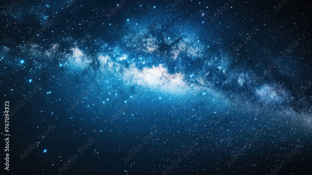 Blue Shiny Starry Sky and Milky Way Background Blue Shiny Starry Sky and Milky Way Background