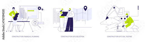 Building planning abstract concept vector illustrations.