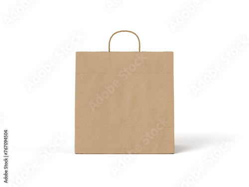 Transparent Brown paper bag mockup front view png