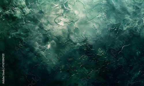 Abstract Dark Green Paint Background with Grunge Texture