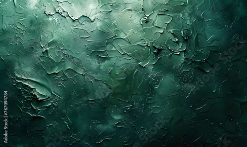 Abstract Dark Green Paint Background with Grunge Texture