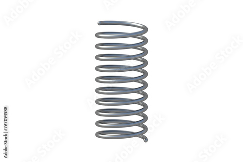Metal spring isolated on white background. 3d render