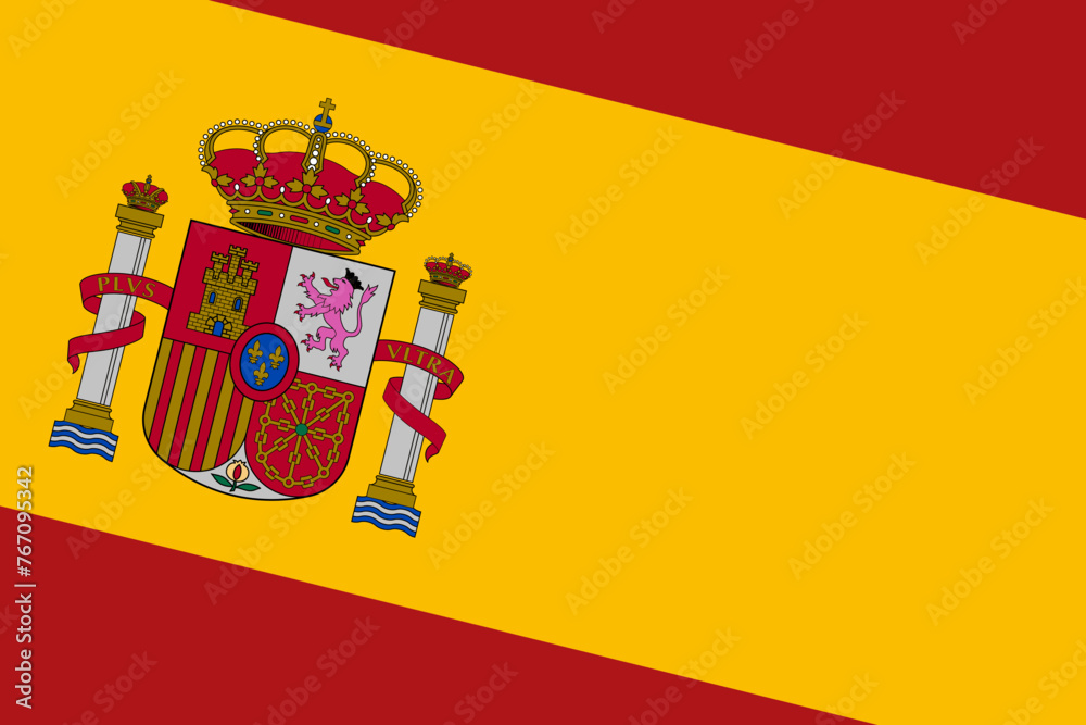 Spain flag - rectangular cutout of rotated vector flag. Spain flag - rectangular cutout of rotated vector flag.