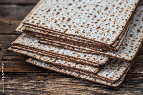 Matzo (or matzah) is bread traditionally eaten by Jews during the week-long Passover holiday.