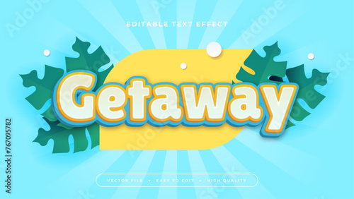 Colorful getaway 3d editable text effect - font style