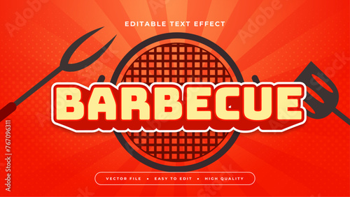 Yellow red and black barbecue 3d editable text effect - font style