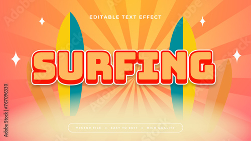 Colorful surfing 3d editable text effect - font style