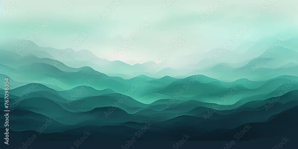 A mesmerizing gradient background, blending from gentle seafoam greens to deep teal shades, evoking a sense of peace and serenity.