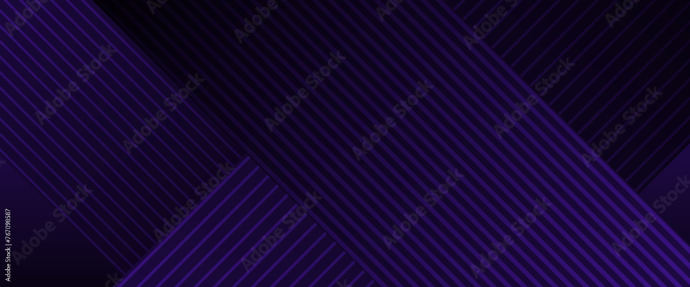 Obraz premium Purple violet and blue dark vector 3D technology futuristic glow with line shapes banner. Suit for cover, poster, banner, brochure, header, website vector