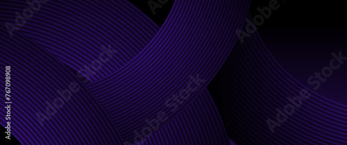 Purple violet and black dark vector abstract modern futuristic 3D line banner with shapes. For business banner  formal invitation backdrop  luxury voucher  prestigious gift certificate