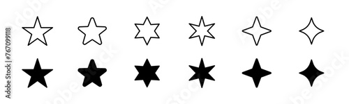 Star icon set. Outline and glyph star vector