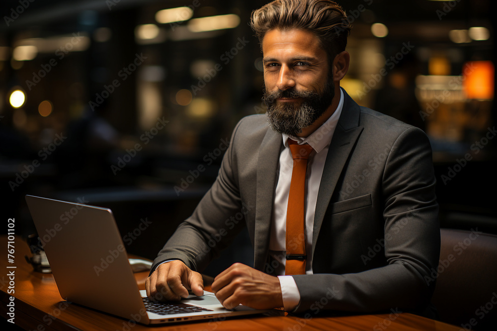 Office IT specialist worker system administrator hacker engineer picture portrait made with Generation AI technology