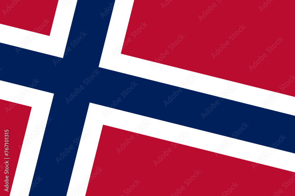 Fototapeta premium Norway flag - rectangular cutout of rotated vector flag.