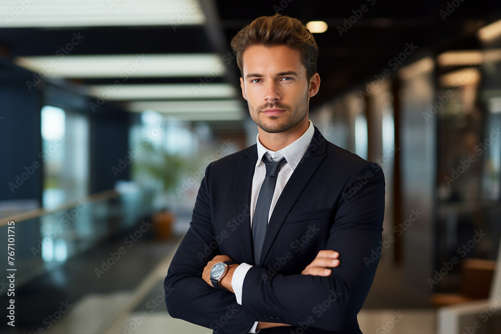 Happy busy professional mid aged businessman ceo manager working in office generative AI Happy busy professional mid aged businessman ceo manager working in office generative AI