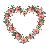Floral Heart Frame Watercolor png isolated on transparent background