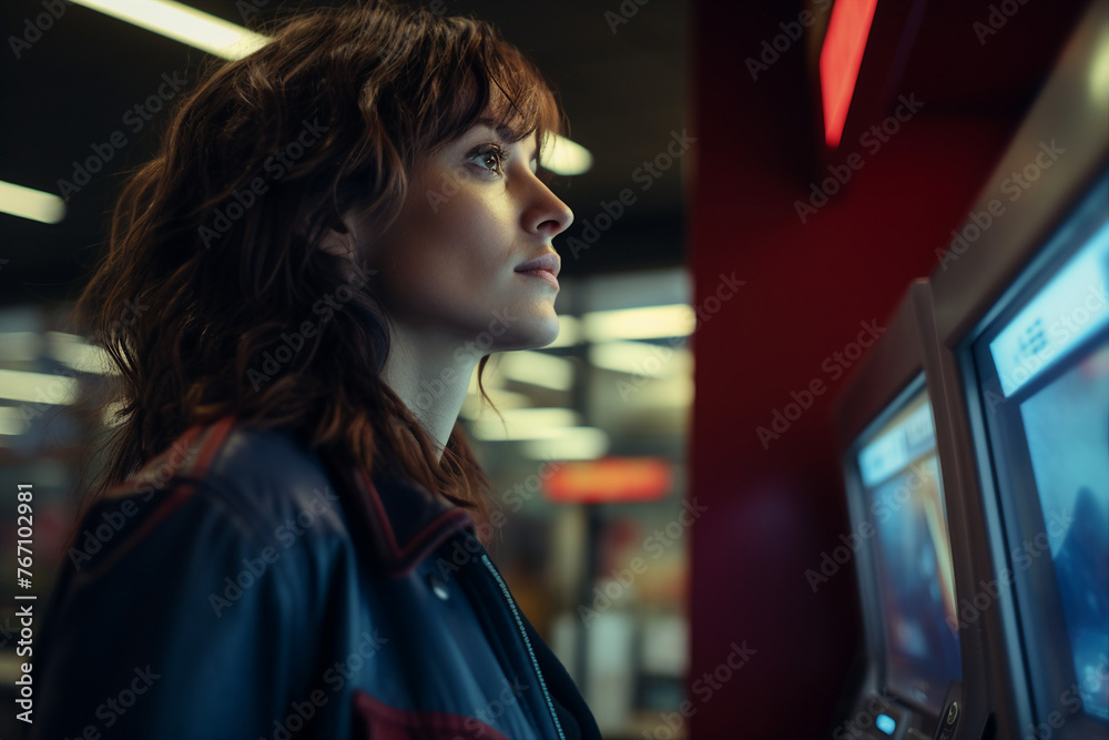 People visiting gas power station vehicle maintenance car spot stop filling gasoline Generative AI illustration
